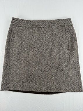Banana Republic Tan & Black Tweed Wool Skirt